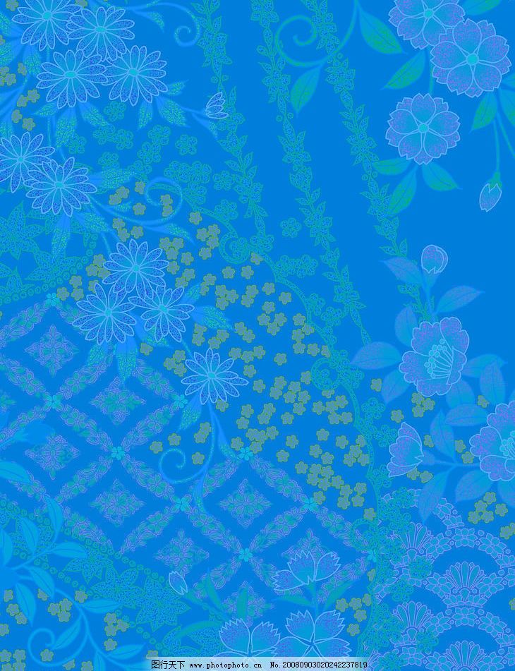 宝蓝色暗花背景底纹图片 花 日本风 高精 底纹图 底纹边框 背景底纹 设计图库 350DPI JPG 日本风格底纹图片