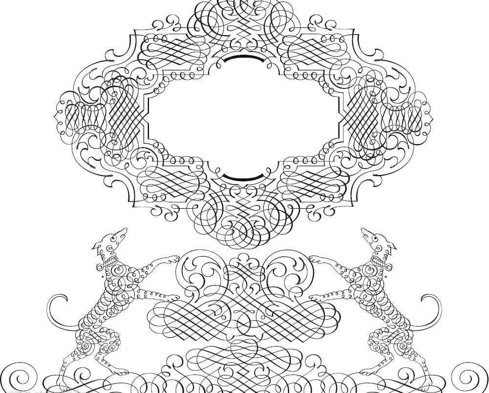 白描的欧式花纹图片