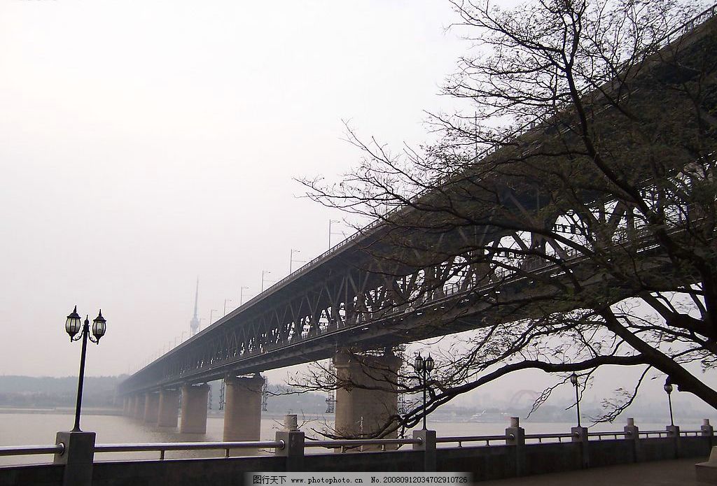 武汉长江大桥,长江大桥,桥,长江,自然景观,建筑景观,摄影图库,230DPI,JPG